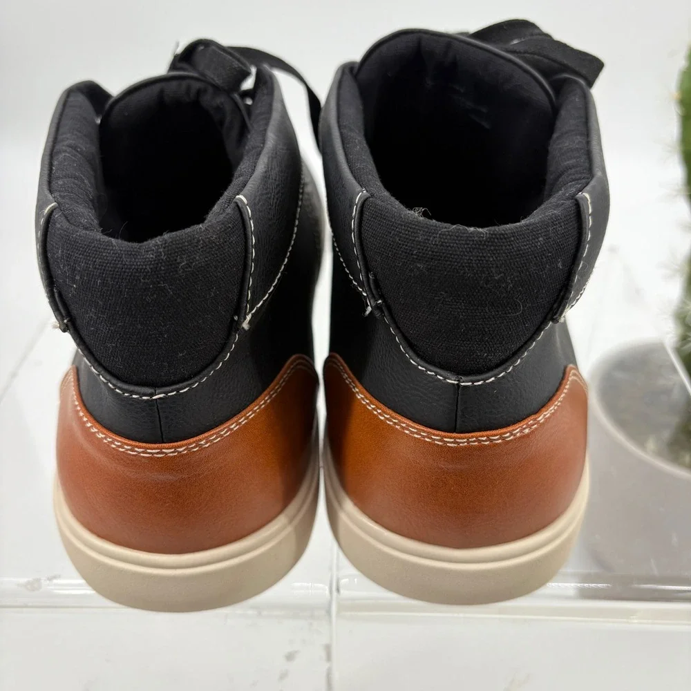 New Steve‎ Madden Kobe Men's Black Faux Leather Lace Up Chukka Boots Size 12